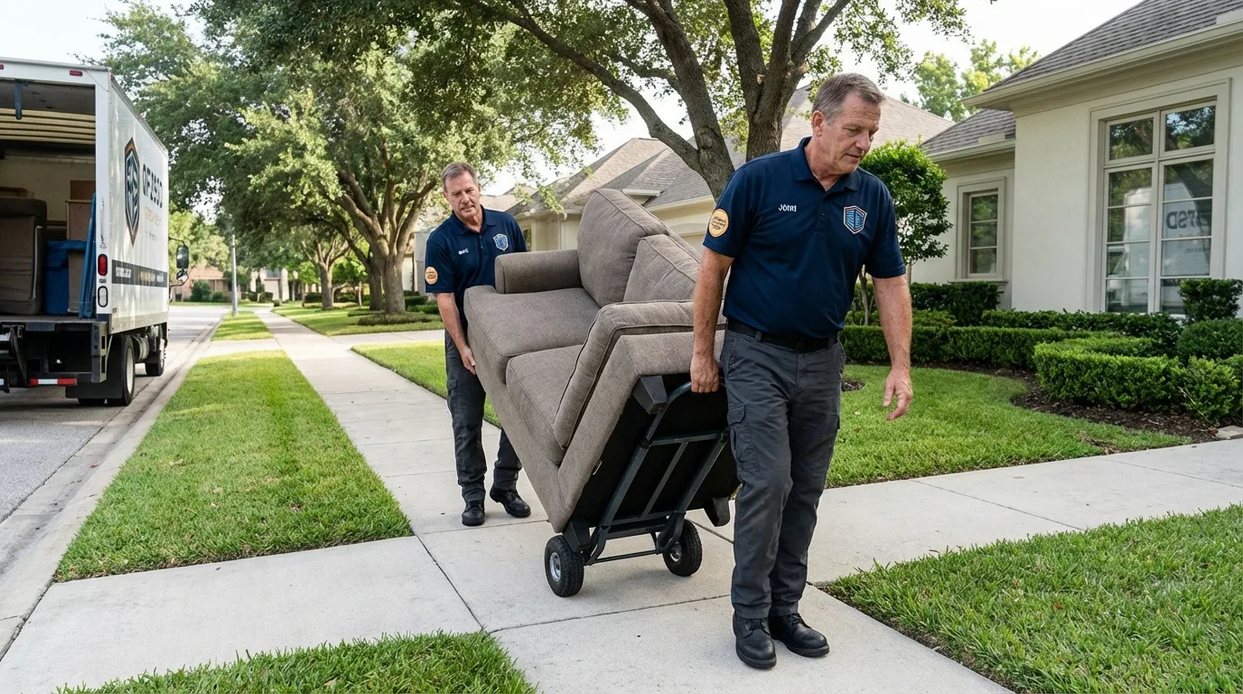 Local residential moving crew loading furniture in Phoenixville, PA