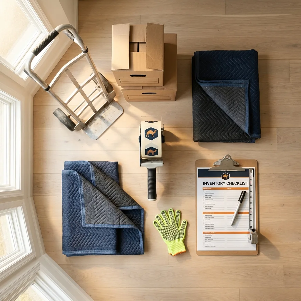 Professional moving supplies and packing materials layout for Phoenixville residential relocations